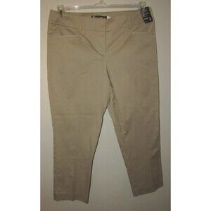 7th Avenue NY Woman's 6 Signature Fit Crop Pants Beige Straight Leg Stretch NWT